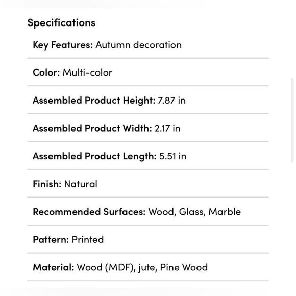 Harvest 'I Love Fall Most of All' Wood Book Decor Purple pumpkin jute beads NWT - Picture 3 of 7